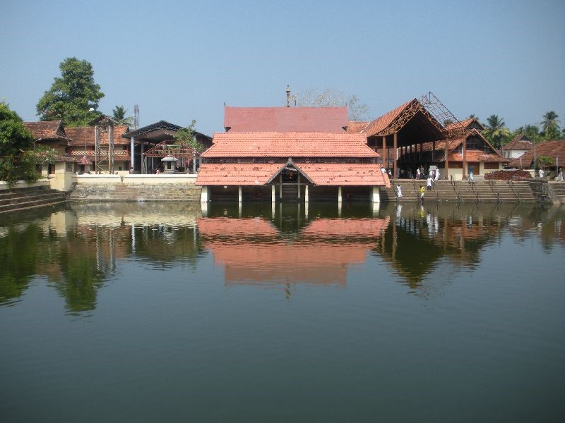 A large Ambalapuzha temple kulam (Pond), Alappuzha District, Kerala